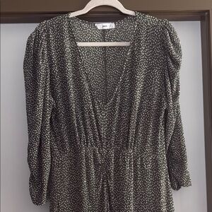 Mango Green and White Midi Dress